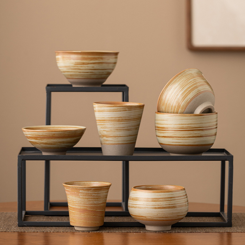 Handmade Ceramic Mug - ヴィンテージエスプレッソカップ、ニッチデザイン、日本のレトロな素朴な陶器、手作りの侘び寂びカップ、セラミックアフタヌーンティーカップ