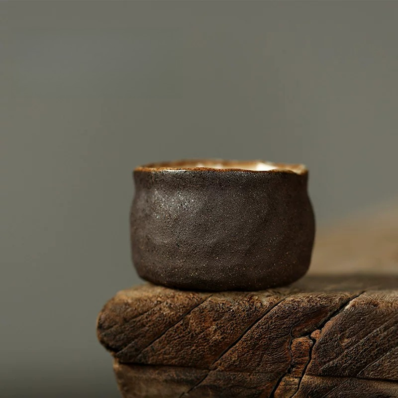 Handmade Ceramic Mug - 手作り侘び寂び素朴な陶器茶碗レトロシノ陶器茶碗創造的な和風テイスティングマグデスクデコレーション用