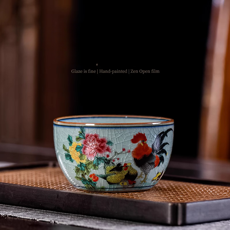 Handmade Ceramic Mug - 100 ミリリットル/160 ミリリットル大容量中国レトロ酉パターンマスターカップ氷割れティーカップ育成用ティーカップアクセサリー