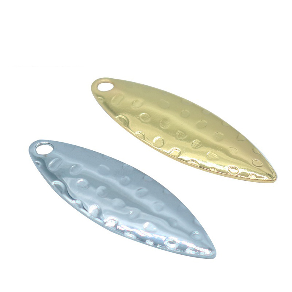 Gold Cutlery Flatware - 10 ピース/ロット柳の葉スパンコールピット表面 DIY ノイズピースシルバーゴールドシルバー金属銅スプーンスピナーフライフィッシングルアースイベル