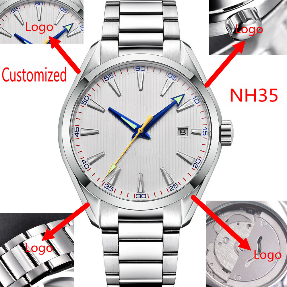 Luxury Lifestyle Men - カスタムロゴ 41 ミリメートル男性ミヨタ/NH35 自動巻き時計カレンダー日付機械式腕時計サファイアガラス高級トップブランド腕時計