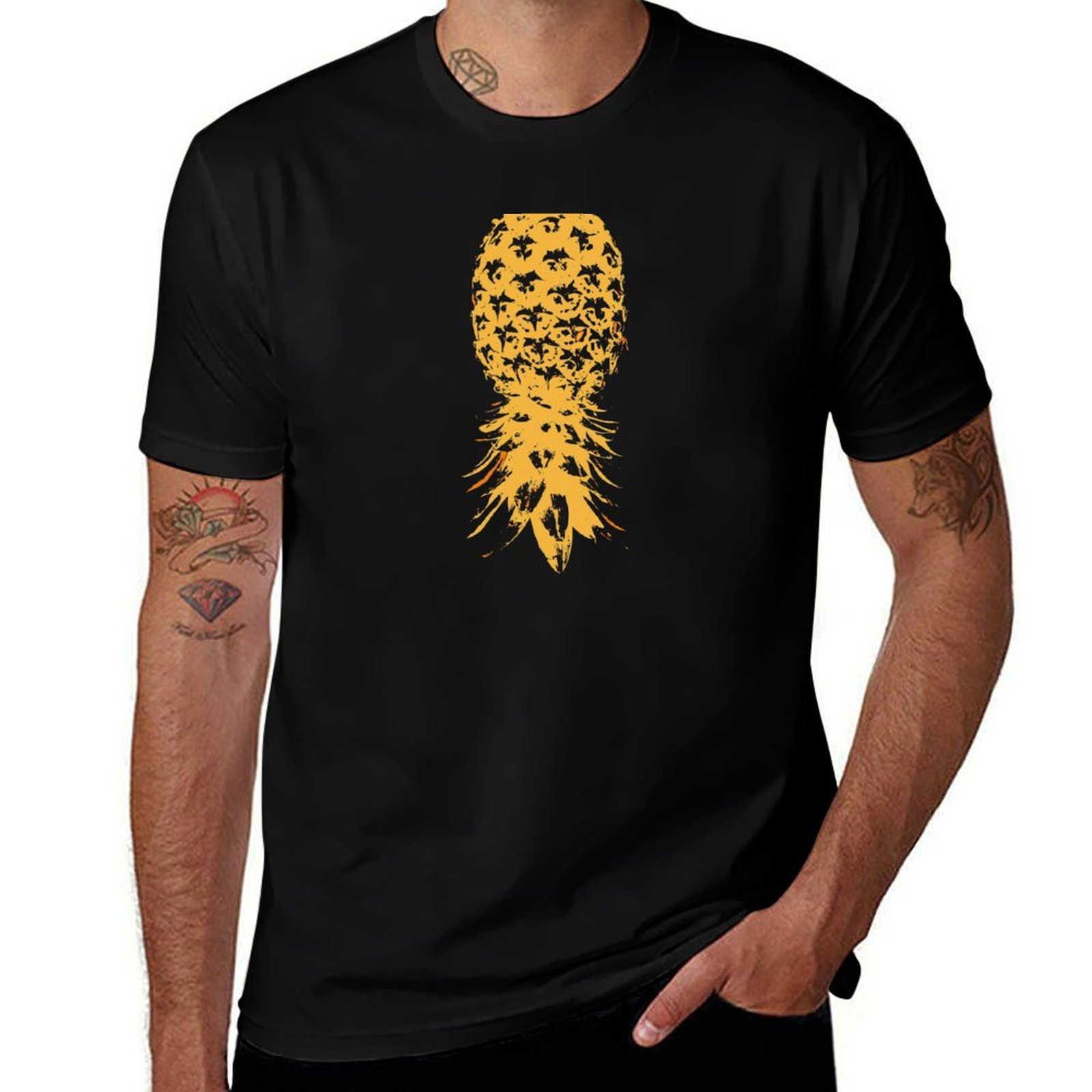 Luxury Lifestyle Us - スインガーライフスタイル逆さまパイナップル Tシャツ男性 tシャツ高級 tシャツデザイナー男性 tシャツグラフィック tシャツ