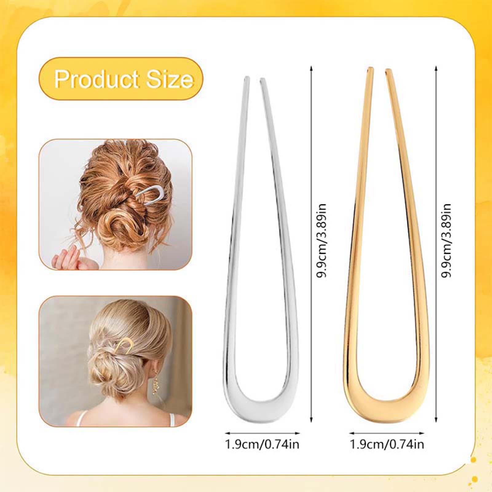 フランス製U字型ヘアピン ヴィンテージメタルヘアフォークステ - Gold Cutlery Flatware のレビューと価格