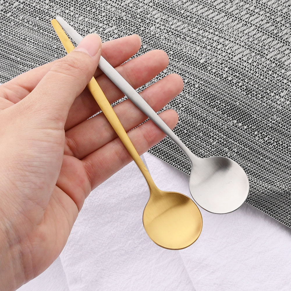 6 個茶コーヒーかき混ぜミニスプーン小さなマットステンレス鋼 - Gold Cutlery Flatware のレビューと価格