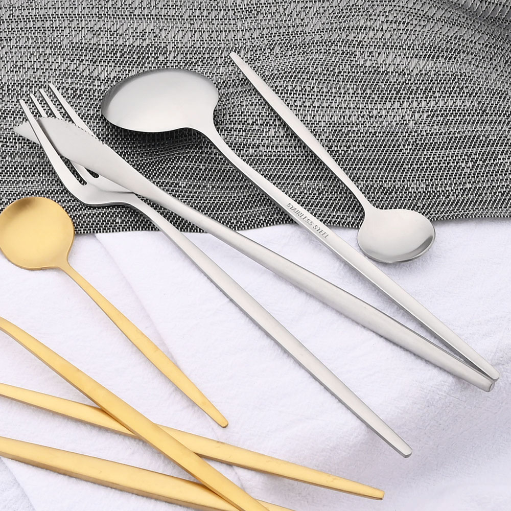 6 個茶コーヒーかき混ぜミニスプーン小さなマットステンレス鋼 - Gold Cutlery Flatware のレビューと価格
