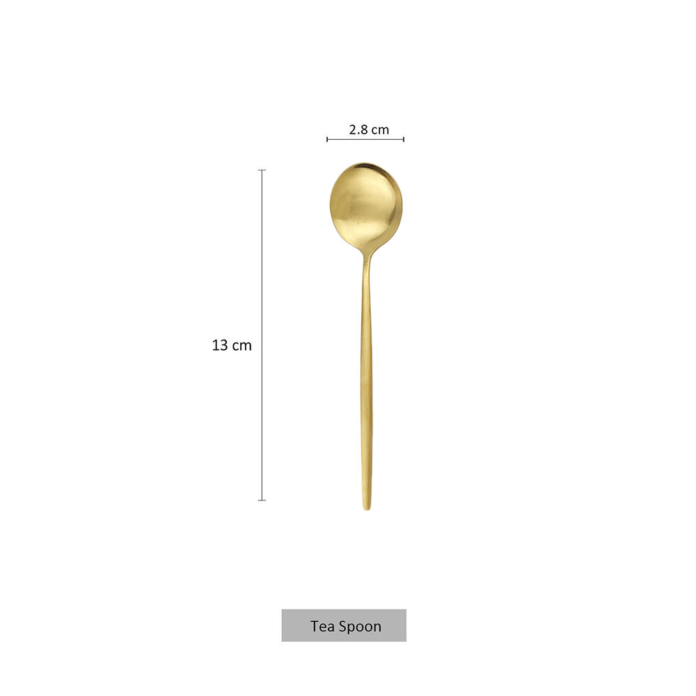 6 個茶コーヒーかき混ぜミニスプーン小さなマットステンレス鋼 - Gold Cutlery Flatware のレビューと価格