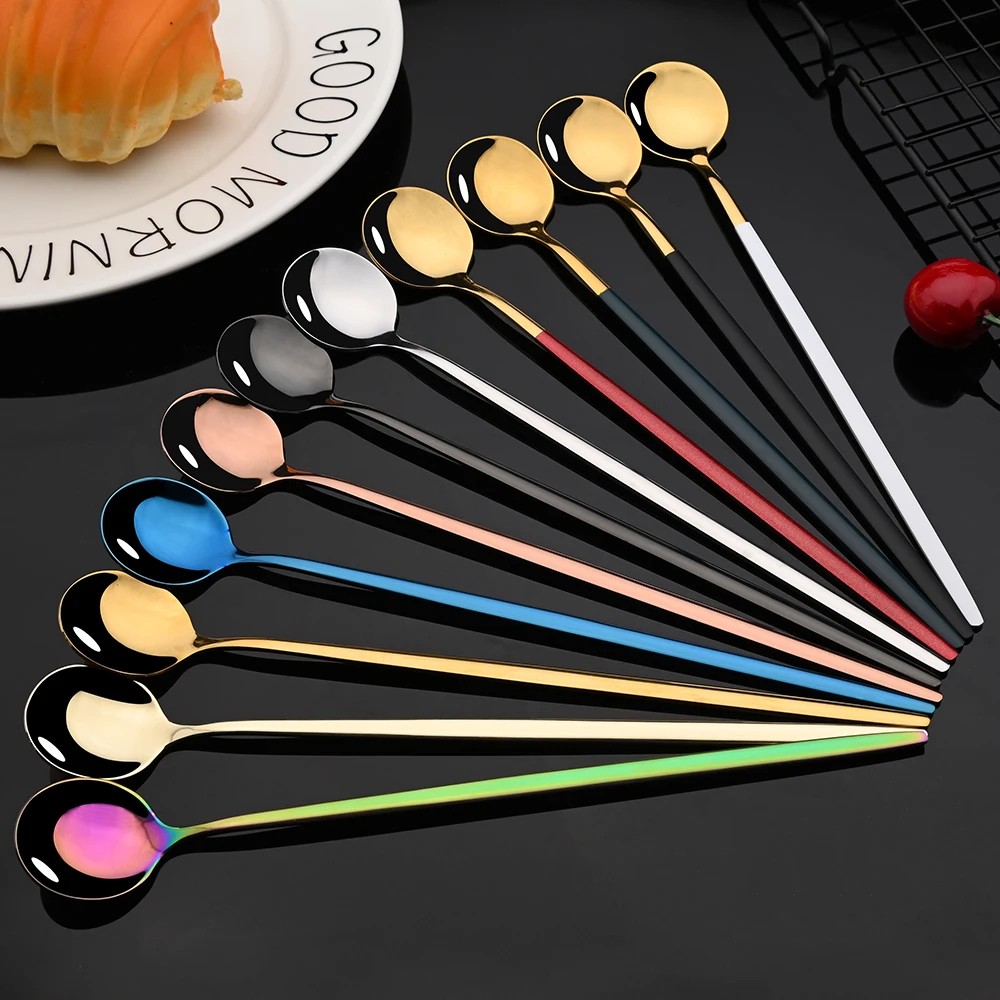 ステンレス製カトラリーセット,6個,コーヒーと紅茶のスプーン - Gold Cutlery Flatware のレビューと価格