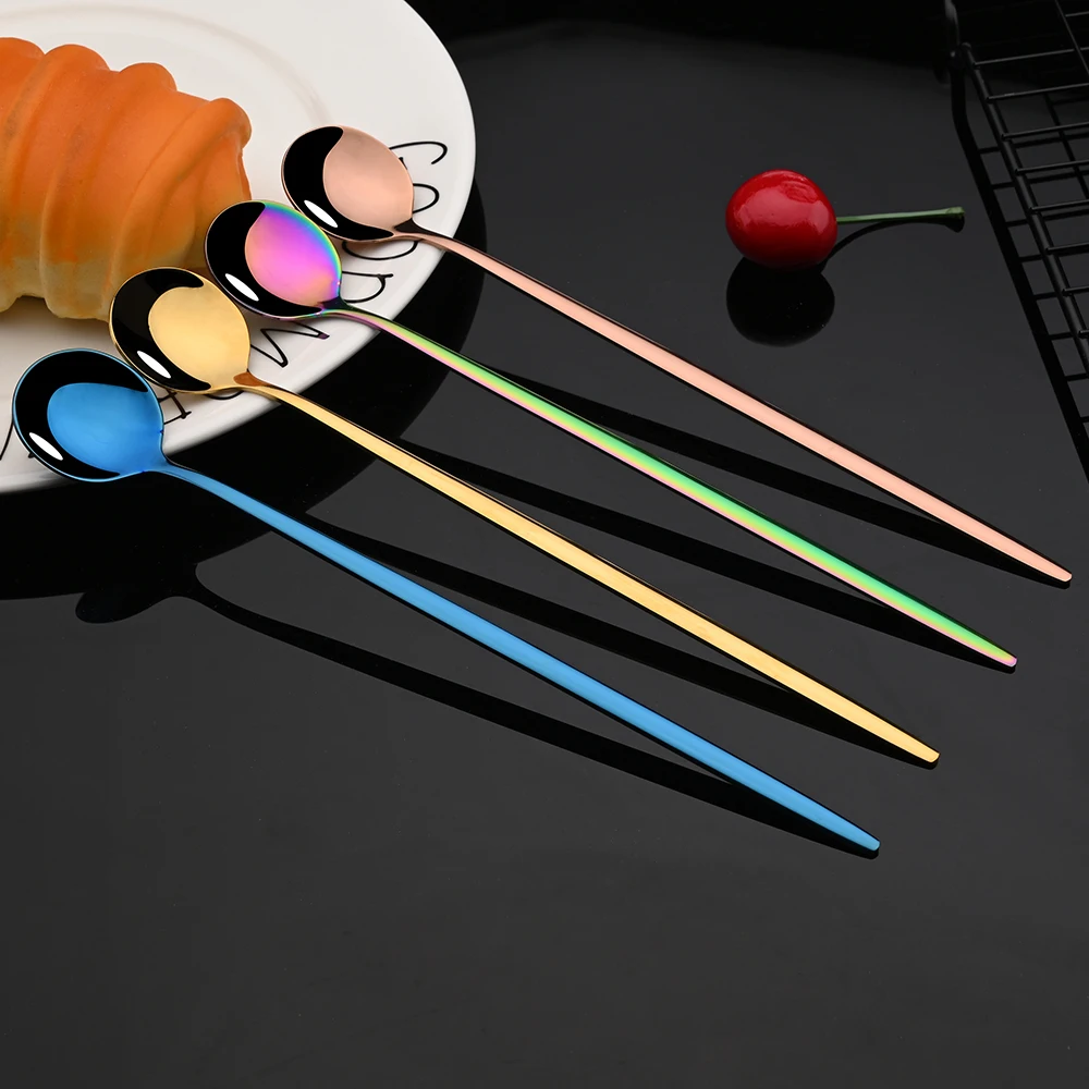 ステンレス製カトラリーセット,6個,コーヒーと紅茶のスプーン - Gold Cutlery Flatware のレビューと価格
