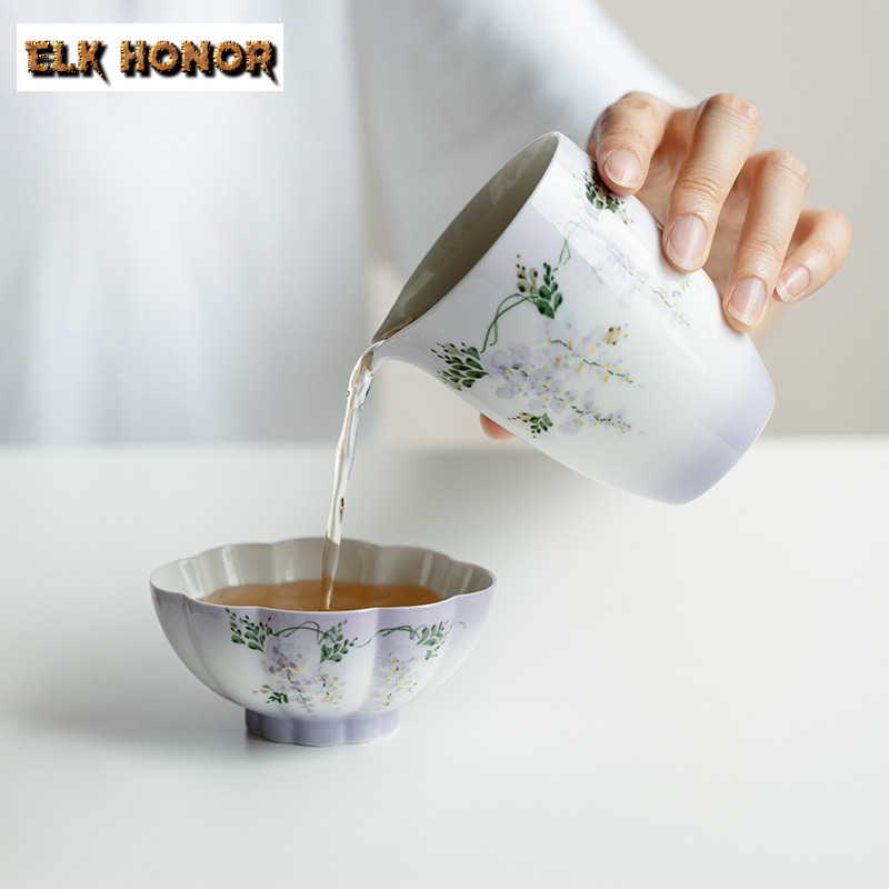 210 ミリリットル手描き藤の花清 Lun 茶ピッチャーティ - Handmade Ceramic Mug のレビューと価格