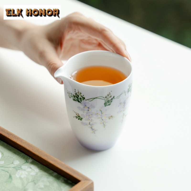 210 ミリリットル手描き藤の花清 Lun 茶ピッチャーティ - Handmade Ceramic Mug のレビューと価格