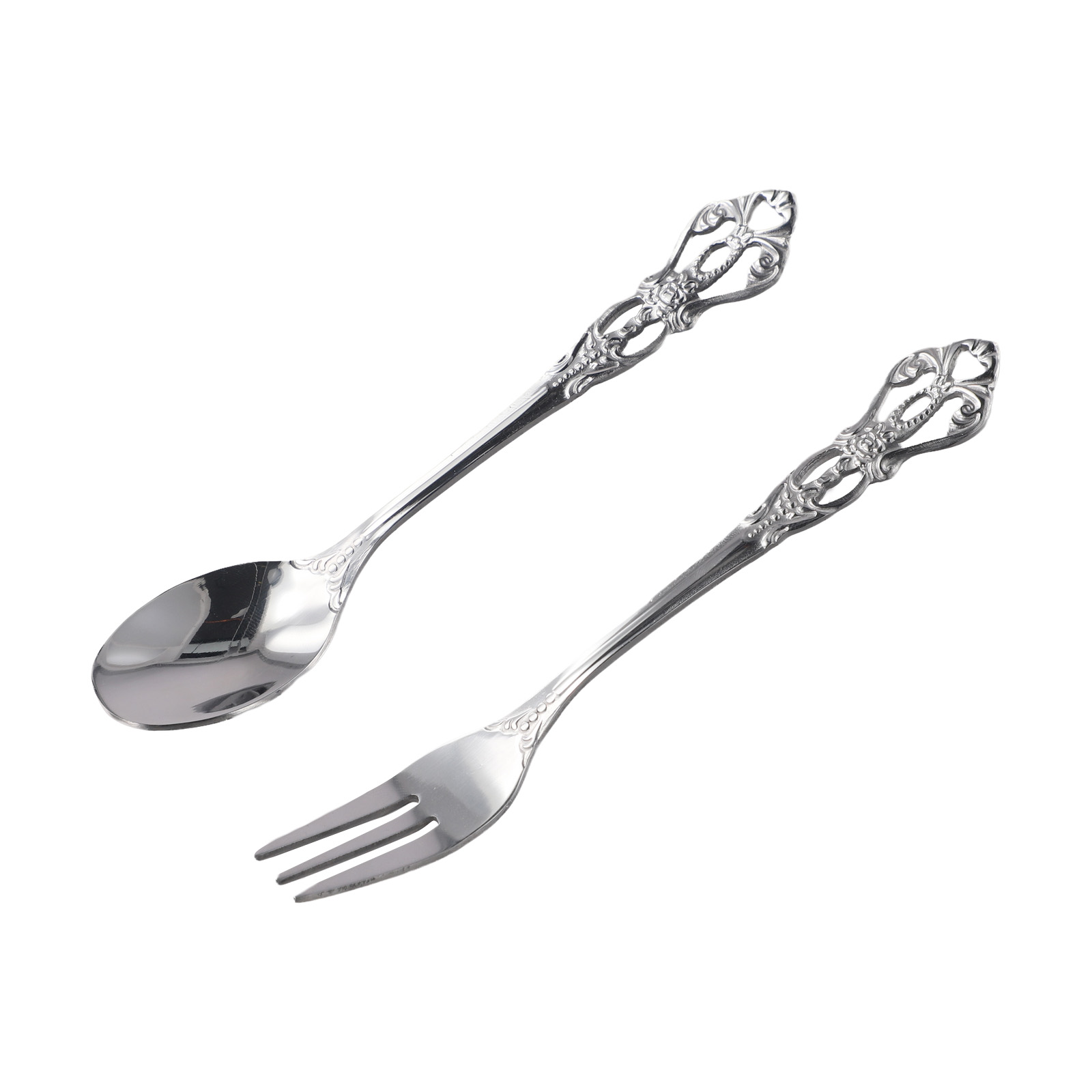 1 ペアヴィンテージゴールドスプーンフォークカトラリーセット - Gold Cutlery Flatware のレビューと価格