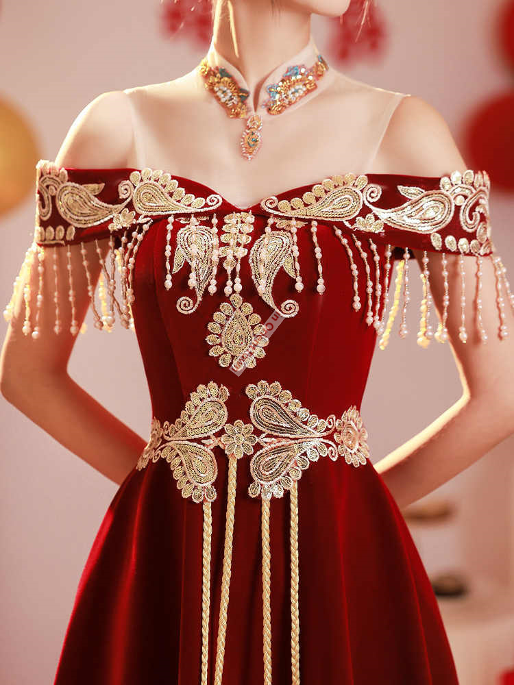 中国風のトーストドレス花嫁のチャイナドレス小柄な人でも日常生 - Luxury Lifestyle Girl のレビューと価格