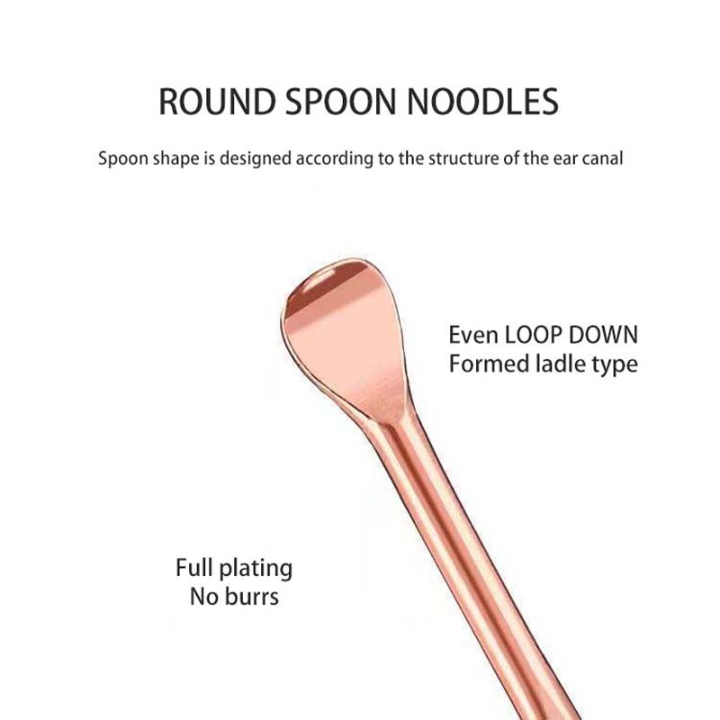 ローズゴールドステンレス鋼スパイラル耳かき耳スクープ耳垢掘り - Gold Cutlery Flatware のレビューと価格