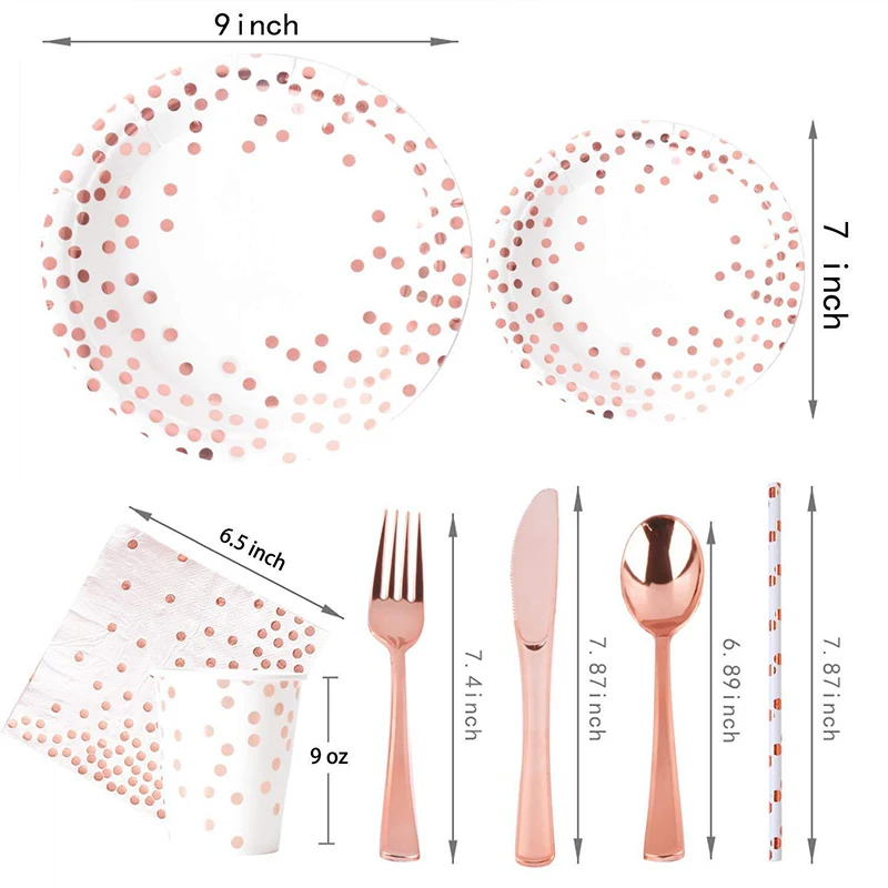 ローズゴールドパーティー食器キットテーブルクロスナイフフォー - Gold Cutlery Flatware のレビューと価格