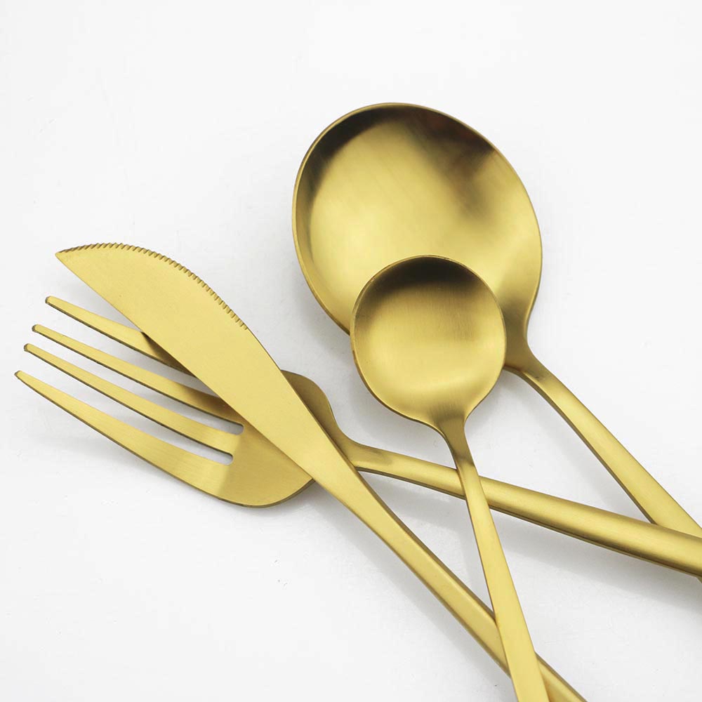 ステンレス製デザート、アイスクリーム、攪拌、コーヒー、小さな - Gold Cutlery Flatware のレビューと価格