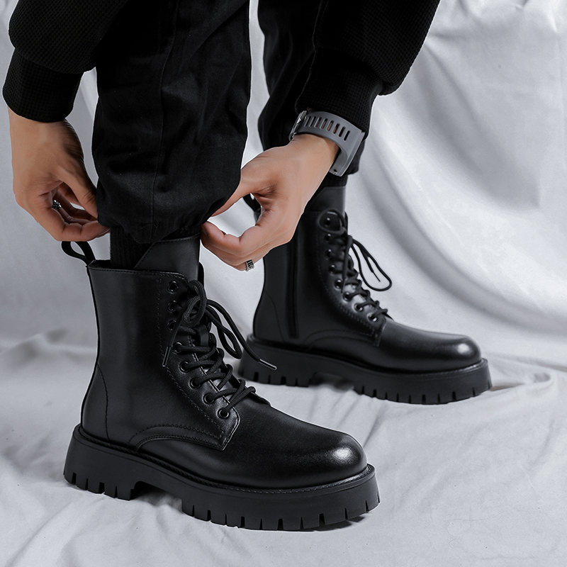 メンズラグジュアリーファッション 本革ブーツ ブラック ホワ - Luxury Lifestyle Men のレビューと価格
