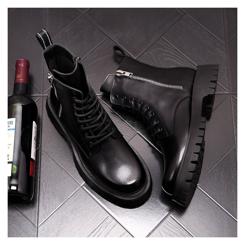 メンズラグジュアリーファッション 本革ブーツ ブラック ホワ - Luxury Lifestyle Men のレビューと価格