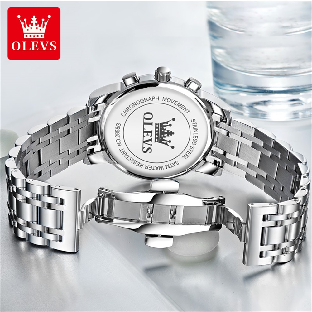 OLEVS 人気のメンズ腕時計ステンレススチールブラックムー - Luxury Lifestyle Men のレビューと価格