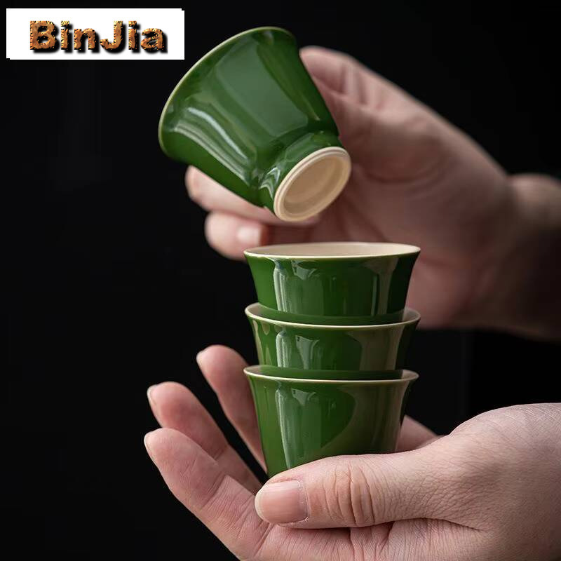 2個/セット 黒緑色の手作りカップ 家庭用茶碗セット ヴィン - Handmade Ceramic Mug のレビューと価格
