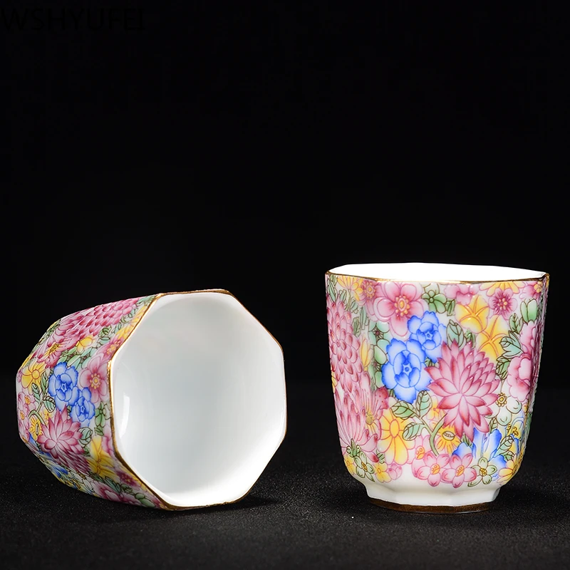 景徳鎮陶磁器手描きティーカップカラーエナメル花柄マスターカッ - Handmade Ceramic Mug のレビューと価格