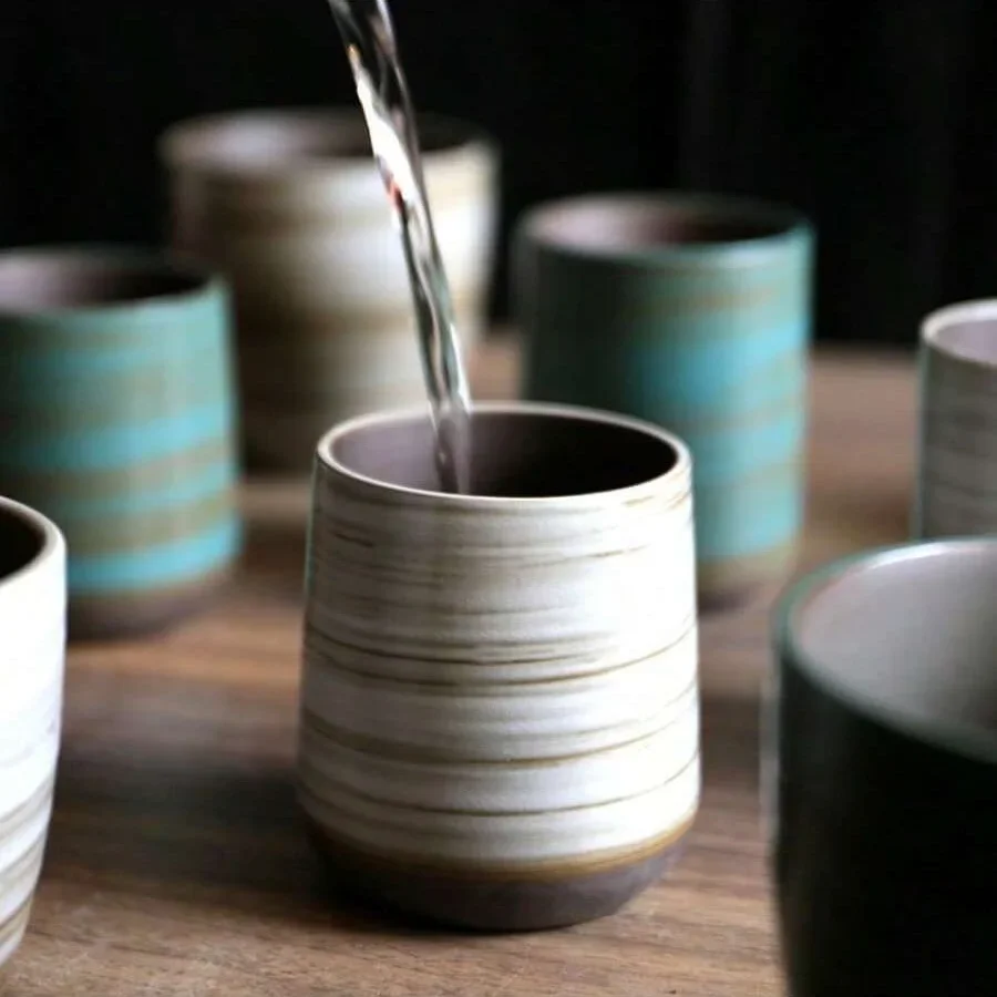 手描きのクラックル釉ストーンウェアマグ、ヴィンテージアジアン - Handmade Ceramic Mug のレビューと価格
