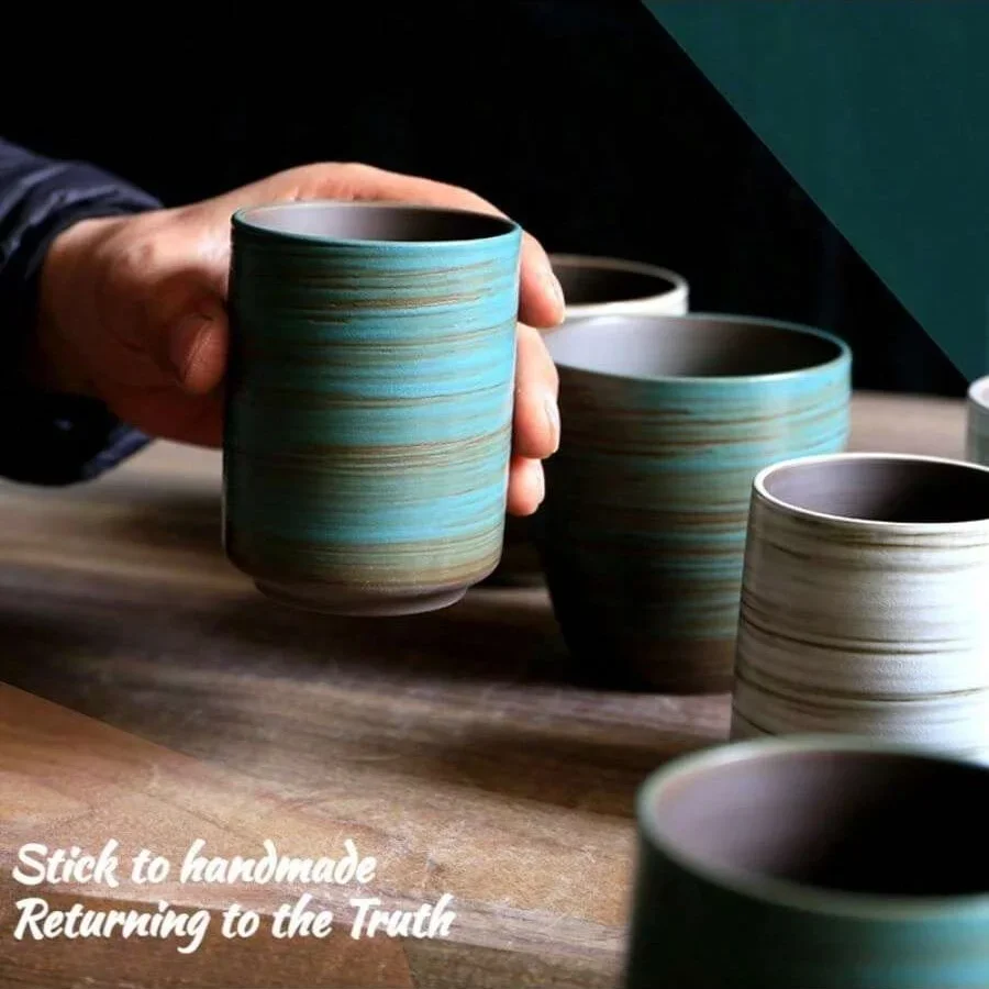手描きのクラックル釉ストーンウェアマグ、ヴィンテージアジアン - Handmade Ceramic Mug のレビューと価格