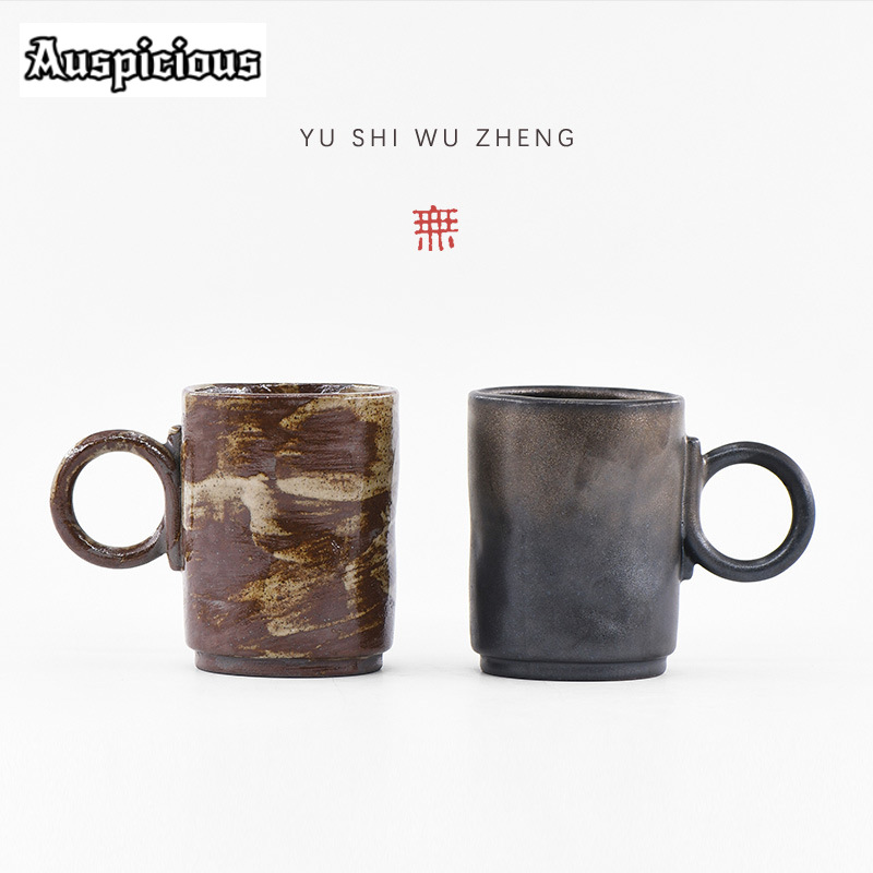 手作りの日本の石器マグ,レトロなスタイルの粗い陶器,ウォータ - Handmade Ceramic Mug のレビューと価格