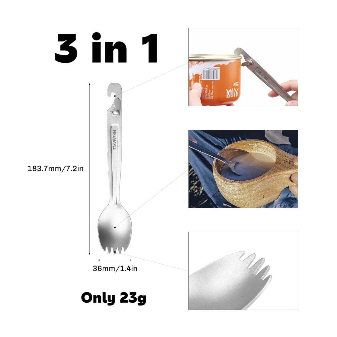 多機能パンチ付きファイヤーメープルチタンスポーツ超軽量ハイキ - Gold Cutlery Flatware のレビューと価格