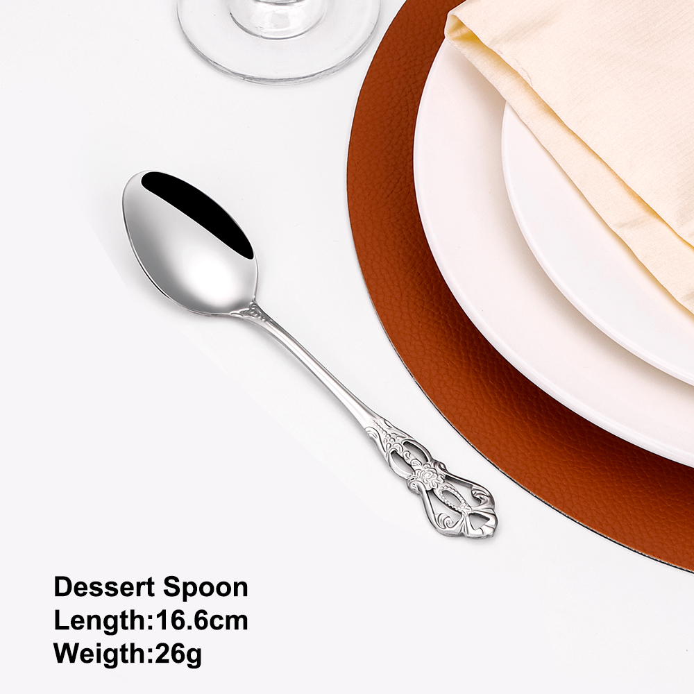 ステンレス鋼のデザートスプーン,アイスクリームを作るためのキ - Gold Cutlery Flatware のレビューと価格